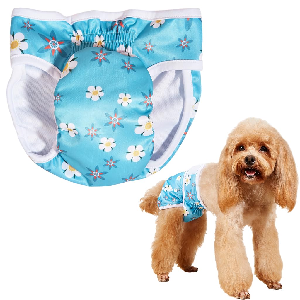 Qpets Washable Reusable Dog Diapers Female for Periods, Bright Color, Excitement Urination & Incontinence, Soft & Comfortable, Leak-Free & Strong Absorbent (Size: M 40-50cm) Qpets Washable Reusable Dog Diapers Female for Periods, Bright Color, Excitement Urination & Incontinence, Soft & Comfortable, Leak-Free & Strong Absorbent (Size: M 40-50cm)